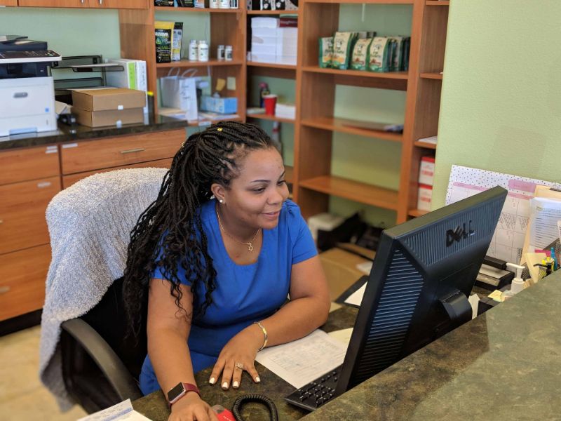 The front desk at Blue Diamond Animal Hospital